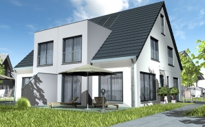 3D-Works: Gebäudevisualisierung einer Doppelhaushälfte